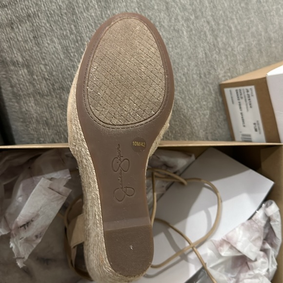 Jessica Simpson Beige suede Wrap Espadrille - Picture 2 of 4